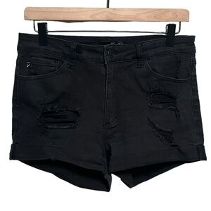 KanCan Black Distressed Jean Shorts